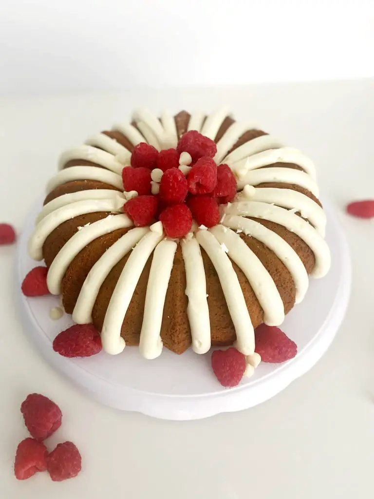 white chocolate raspberry bundt cake 