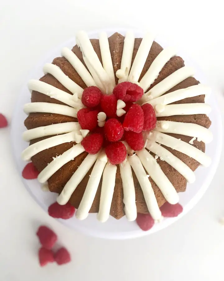 White Chocolate Raspberry Bundt Cake